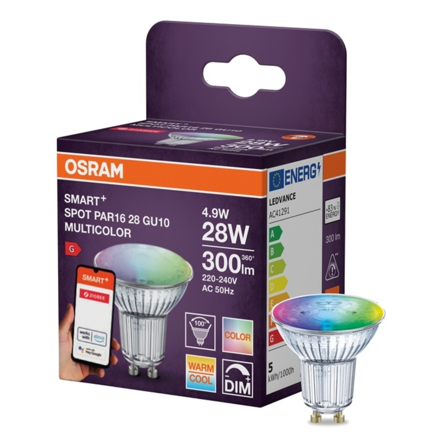 Osram Smart+ Zigbee LED Spot GU10 827-865 Tunable White + RGB