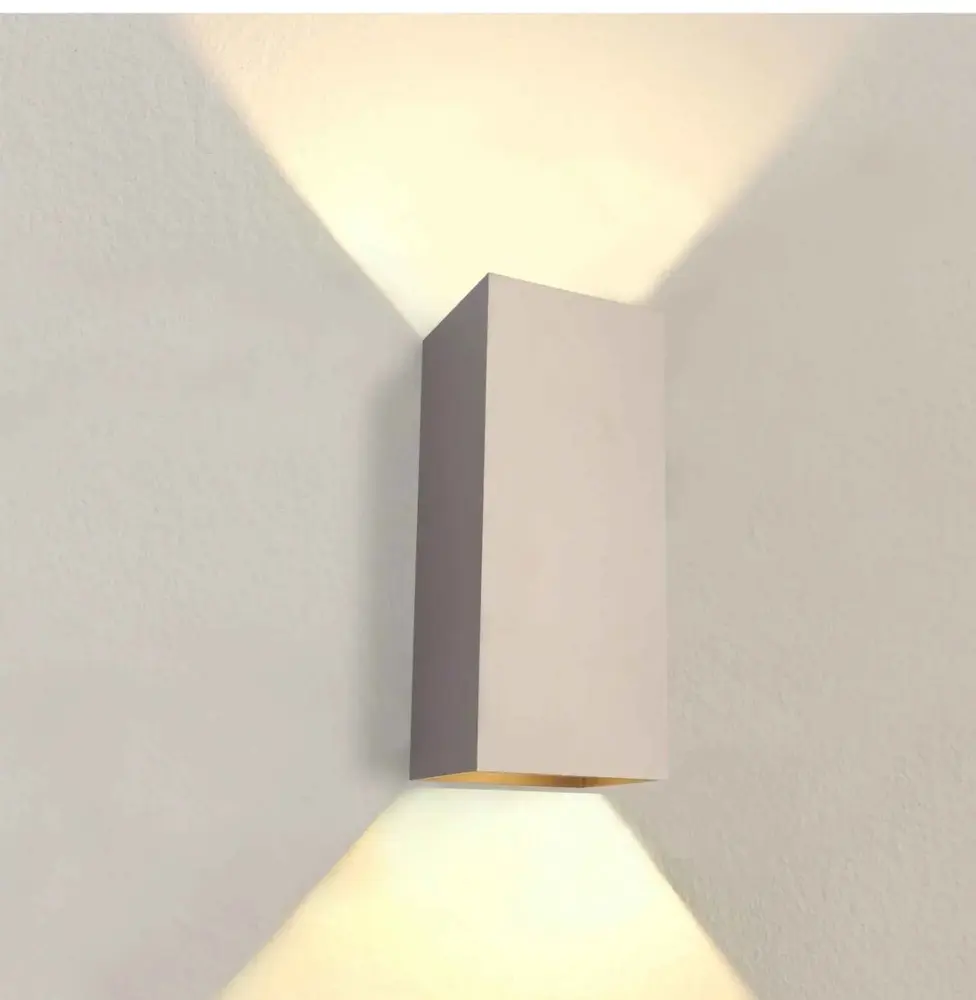 LCB LED-Beleuchtung Innovatives Design, hochwertige Technik & schnelle Lieferung! LED-Wandleuchte Champagner – DANTE2 XL 240 mm – 2-flammig, nach oben und unten gerichtet | Schutzart IP20 – 2 x GU10-Fassung – ohne Leuchtmittel 240 x 100 mm