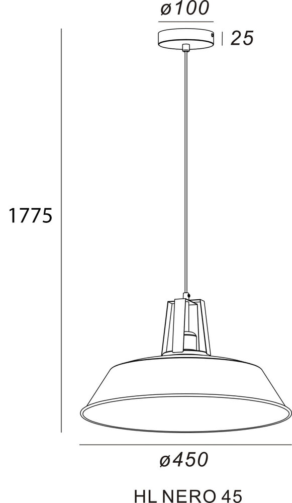 Artdelight NERO Pendelleuchte – Schwarz, Ø45 cm