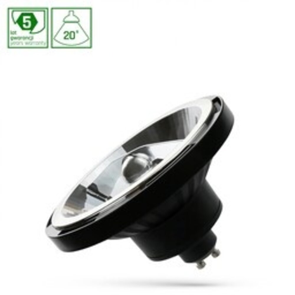 Spectrum LED GU10 AR111 - 10W - 3000K Warmweiß - 20° Abstrahlwinkel - Schwarz Spectrum LED GU10 AR111 - 10W - 3000K Warmweiß - 20° Abstrahlwinkel - Schwarz
