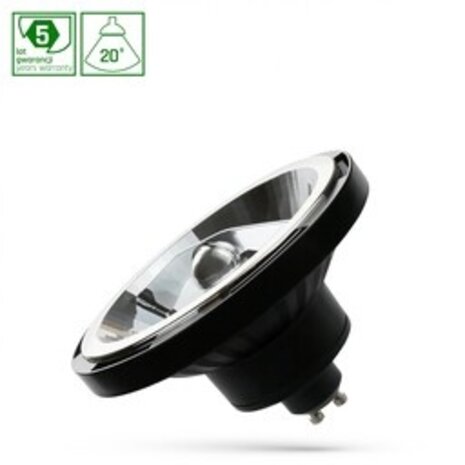 Spectrum LED GU10 AR111 - 10W - 3000K Warmweiß - 20° Abstrahlwinkel - Schwarz Spectrum LED GU10 AR111 - 10W - 3000K Warmweiß - 20° Abstrahlwinkel - Schwarz