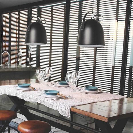 Artdelight Pendelleuchte Cooper E27 1-flammig Stahl Ø35 cm in Weiß oder Schwarz