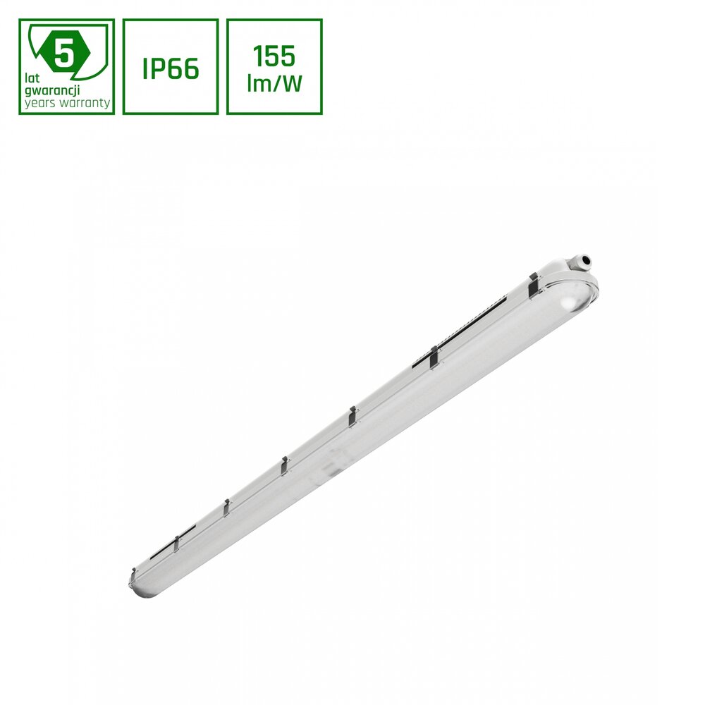 Spectrum LED-Feuchtraumleuchte Wannenleuchte IP65 - 150cm - 52W 9100 Lumen - 6000K 865 Tageslicht Weiss | IK10 - Modulär Anschließbar Durchgangsverdrahtung