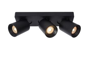 Lucide LED-Beleuchtung  LED-Deckenstrahler Megano– Dimmbar bis warmweiß – GU10 – 3 x 5 W, 2200 K/3000 K – Stahl