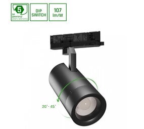 Spectrum LED 3-Phasen Stromschienenstrahler Pava  19-42W 1800-3200lm schwarz 20-45° Warmweiß 3000K