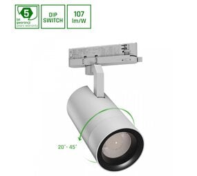 Spectrum LED 3-Phasen Stromschienenstrahler Pava 19-42W - 1800-3200lm 20-45° Neutralweiß 4000K