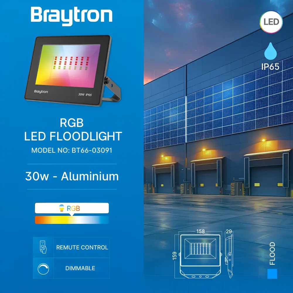 Brayton Braytron LED Fluter 30W RGB IP65 Außenstrahler