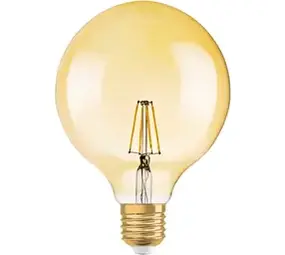 Ledvance LED-Lampe – E27 – Dimmbares Glühwendel-Design, Vintage-Globe 55 – 6,5 W, 725 lm, 2400 K, extra warmweißes Licht Ledvance LED-Lampe – E27 – Dimmbares Glühwendel-Design, Vintage-Globe 55 – 6,5 W, 725 lm, 2400 K, extra warmweißes Licht