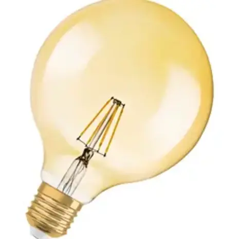 Ledvance LED-Lampe – E27 – Dimmbares Glühwendel-Design, Vintage-Globe 55 – 6,5 W, 725 lm, 2400 K, extra warmweißes Licht