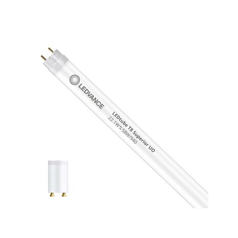 LED-Röhre 150 cm T8 Superior EM/Netzbetrieb Ultra Lichtleistung 22,1 W - 4100 lm 4000 K - 940 CRI 90 LED-Röhre 150 cm T8 Superior EM/Netzbetrieb Ultra Lichtleistung 22,1 W - 4100 lm 4000 K - 940 CRI 90