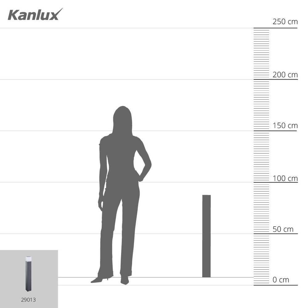 Kanlux – Zuverlässige LED- und Elektrobeleuchtung Kanlux Varda 80 Wegeleuchte E27 - IP44 Anthrazit E27/20W/230V