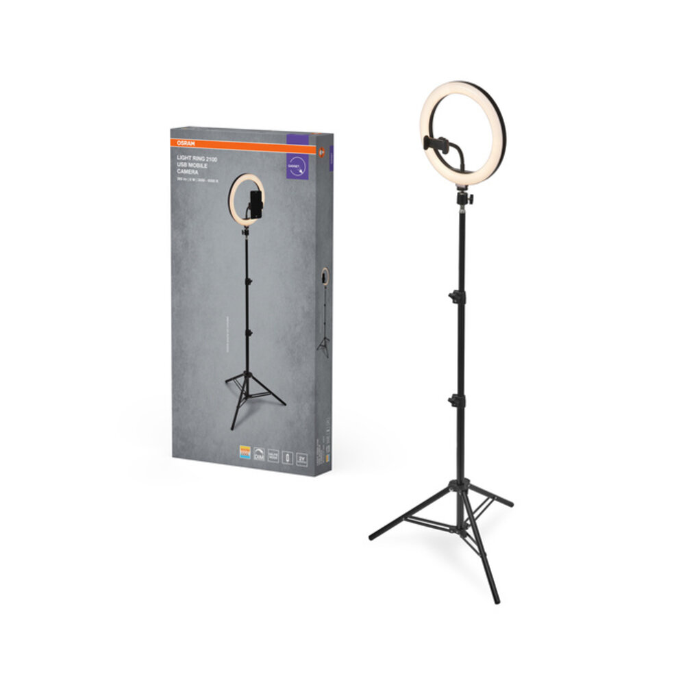 Ledvance - Dimmbare LED-Stehleuchte mit Gestell und Halterung für Vlogging LED/6W/USB 3000/4000/6500K
