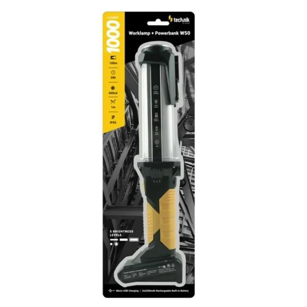 Technik Zubehör Arbeitsleuchte W50 COB+LED + USB Typ-C - 1000 lm IP54 (+2x18650 5400mAh) Technik Zubehör Arbeitsleuchte W50 COB+LED + USB Typ-C - 1000 lm IP54 (+2x18650 5400mAh)