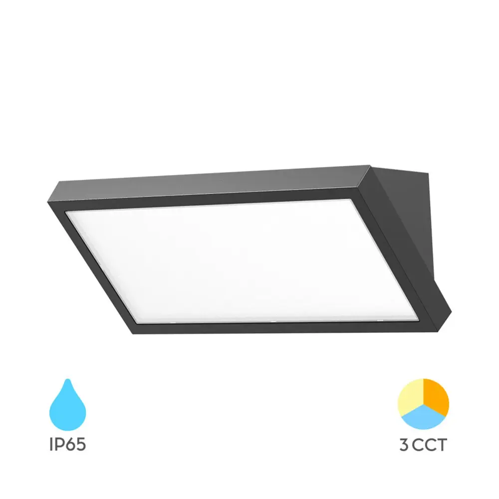 Brayton LED Außenwandleuchte 20W - 2000lm CCT - IP65 Schwarz Brayton LED Außenwandleuchte 20W - 2000lm CCT - IP65 Schwarz