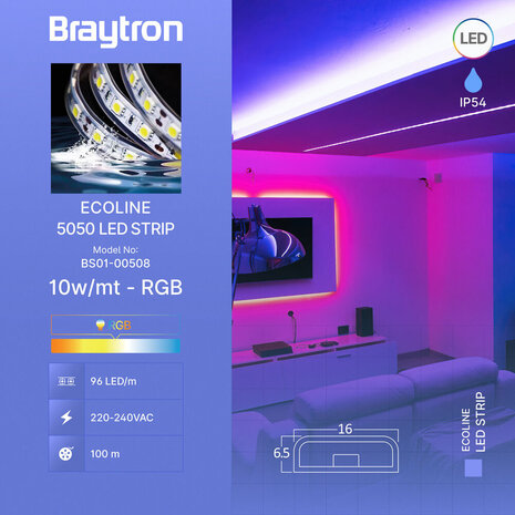Brayton LED-Lichtschlauch – 100 m, RGB, 10 W pro Meter – 16 mm breit – 230 V, Plug-and-Play Brayton LED-Lichtschlauch – 100 m, RGB, 10 W pro Meter – 16 mm breit – 230 V, Plug-and-Play