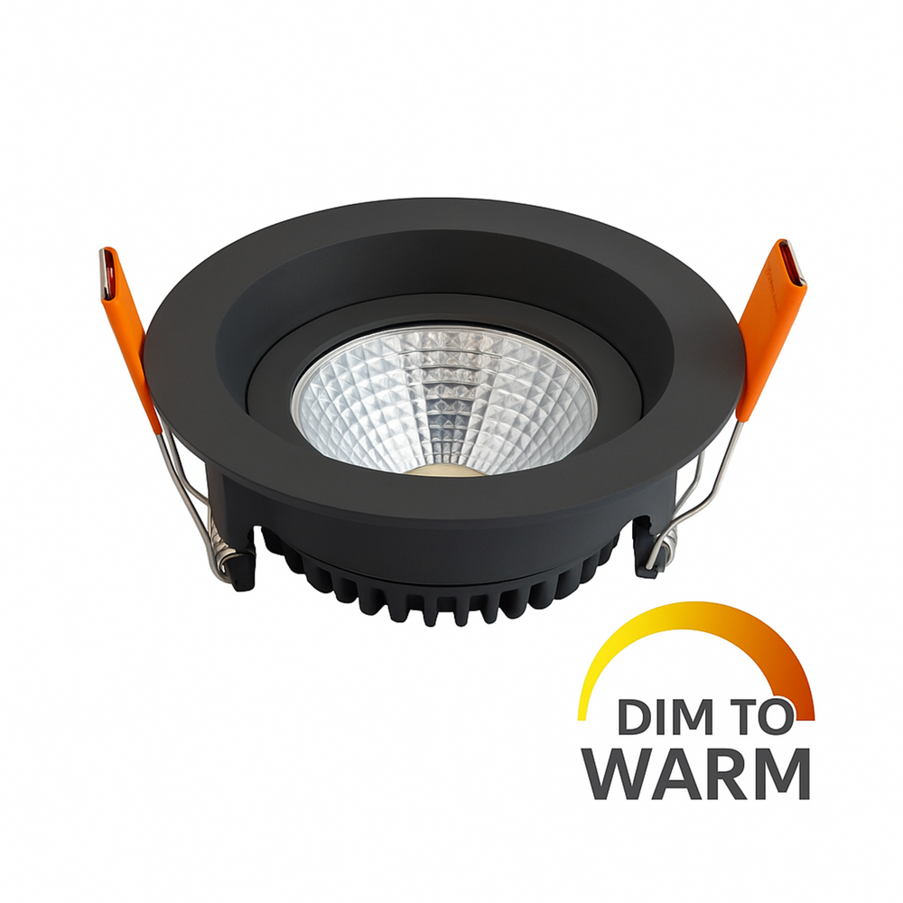 LCB LED-Beleuchtung Innovatives Design, hochwertige Technik & schnelle Lieferung! LED Einbauspot Schwarz 5W 420Lm Dim to Warm 1800K-2800K - IP65 | Ø95mm | Dimmbar
