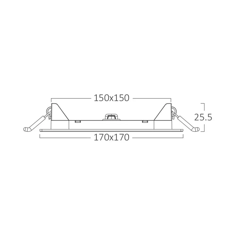 Brayton LED Einbauspot Quadrat 12W CCT - 150x150mm Einbaumaß
