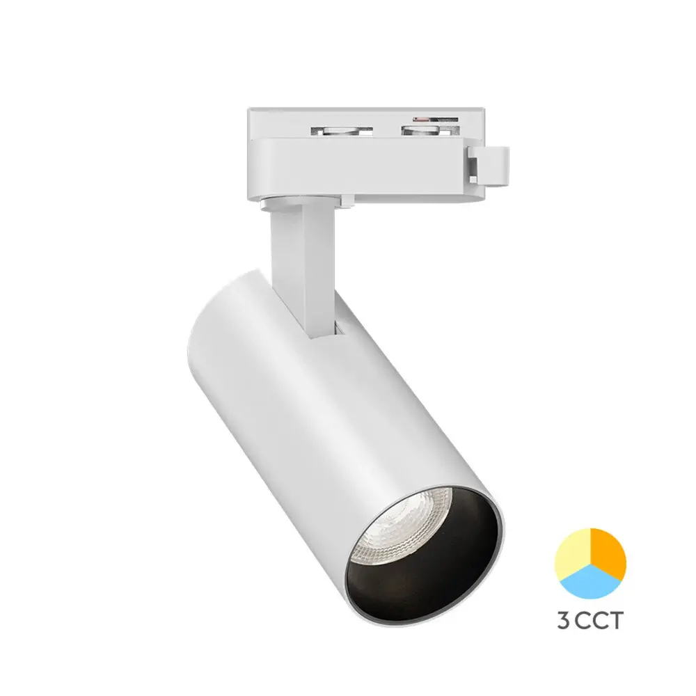 Brayton LED-Schienenstrahler 1-phasig – Weiß – 15 W | 1560 lm – 3 Farbtemperaturen (3000 K/4000 K/6000 K) | 2 Jahre Garantie Brayton LED-Schienenstrahler 1-phasig – Weiß – 15 W | 1560 lm – 3 Farbtemperaturen (3000 K/4000 K/6000 K) | 2 Jahre Garantie