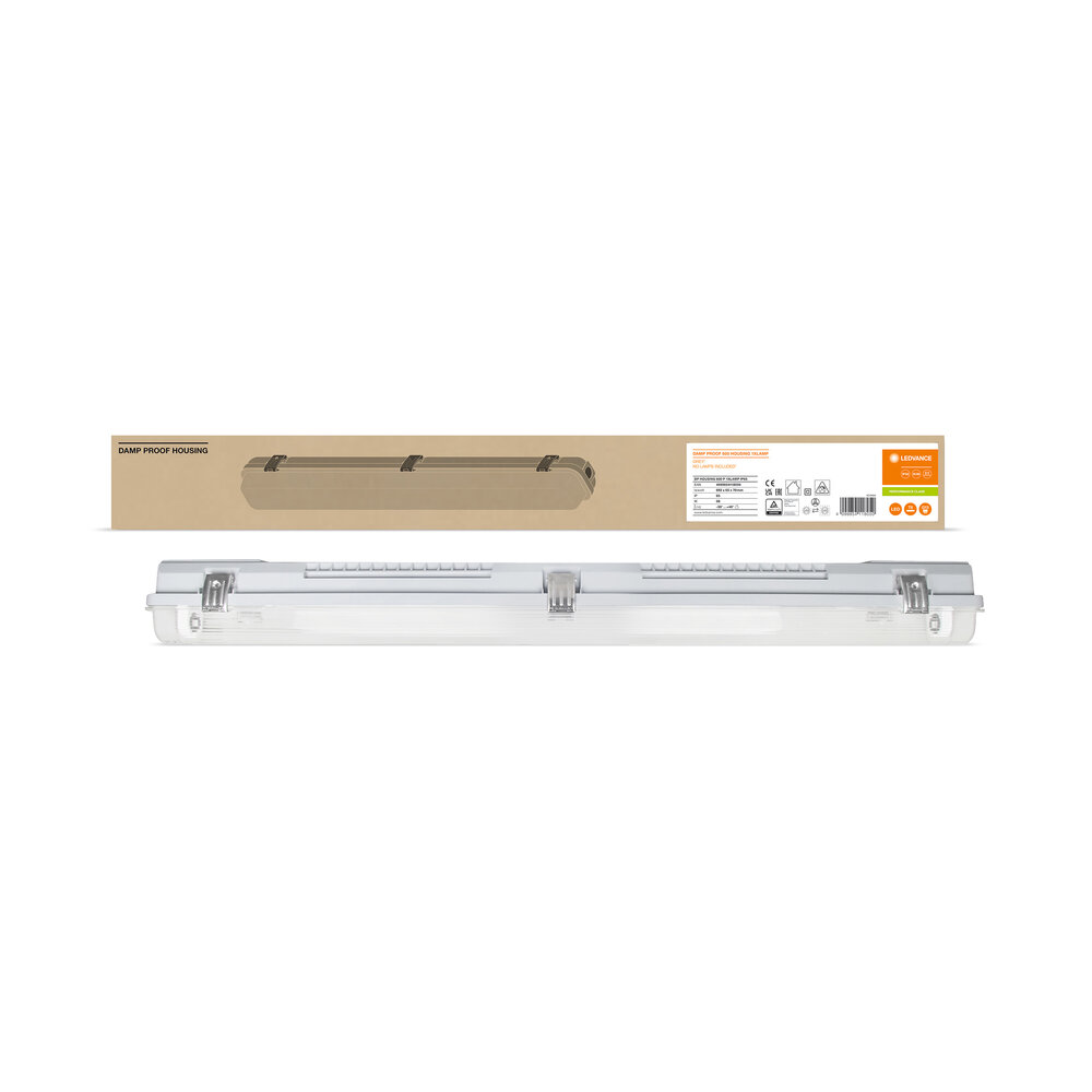 Ledvance LED Feuchtraumleuchten Gehäuse 60cm - T8 / G13 - Wannenleuchten Damp proof IP65 | IK10 - 1-Lampig Ledvance LED Feuchtraumleuchten Gehäuse 60cm - T8 / G13 - Wannenleuchten Damp proof IP65 | IK10 - 1-Lampig