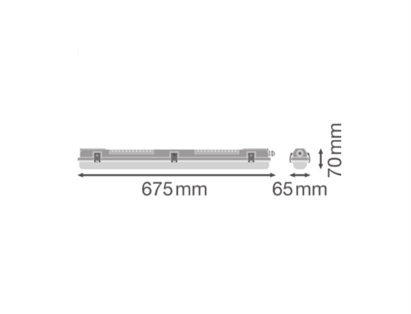 Ledvance LED Feuchtraumleuchten Gehäuse 60cm - T8 / G13 - Wannenleuchten Damp proof IP65 | IK10 - 1-Lampig Ledvance LED Feuchtraumleuchten Gehäuse 60cm - T8 / G13 - Wannenleuchten Damp proof IP65 | IK10 - 1-Lampig