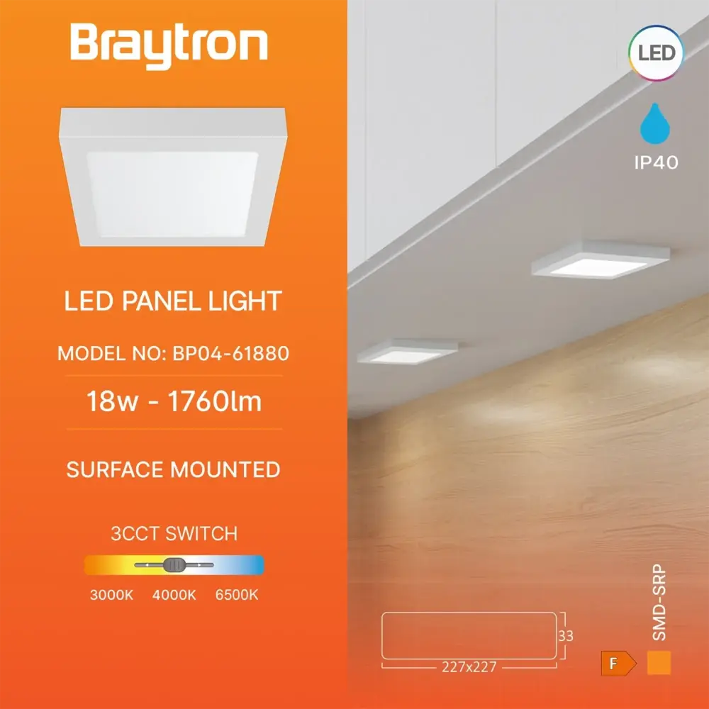 Brayton LED-Deckenleuchte – 18 W – Farbtemperatur – Weiß – Quadratisch Brayton LED-Deckenleuchte – 18 W – Farbtemperatur – Weiß – Quadratisch