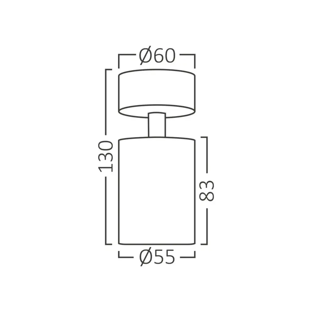 Brayton LED-Deckenstrahler – GU10-Fassung – 55 x 130 mm – Mattschwarz – Runde Deckenplatte