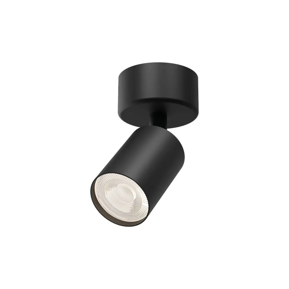Brayton LED-Deckenstrahler – GU10-Fassung – 55 x 130 mm – Mattschwarz – Runde Deckenplatte