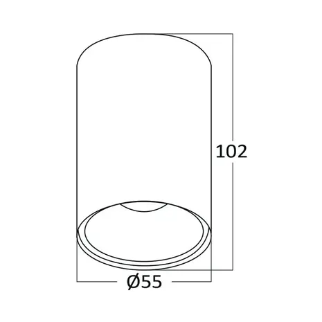 Brayton LED-Deckenstrahler – GU10-Fassung – 55 x 102 mm – Mattschwarz Brayton LED-Deckenstrahler – GU10-Fassung – 55 x 102 mm – Mattschwarz