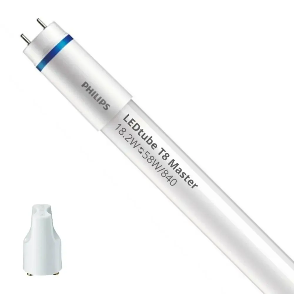 Philips UA LED-Röhre T8 – MASTER (EM/Netzbetrieb) Hohe Lichtausbeute – 18,2 W | 3100 lm – 840 K Kaltweiß | 150 cm – T8-Fassung – Ersetzt 58-W-Leuchtstoffröhre Philips UA LED-Röhre T8 – MASTER (EM/Netzbetrieb) Hohe Lichtausbeute – 18,2 W | 3100 lm – 840 K Kaltweiß | 150 cm – T8-Fassung – Ersetzt 58-W-Leuchtstoffröhre