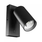 Spectrum LED-Nachttischlampe – 1x GU10 – Ein-/Ausschalter – 55x100mm – Schwarz