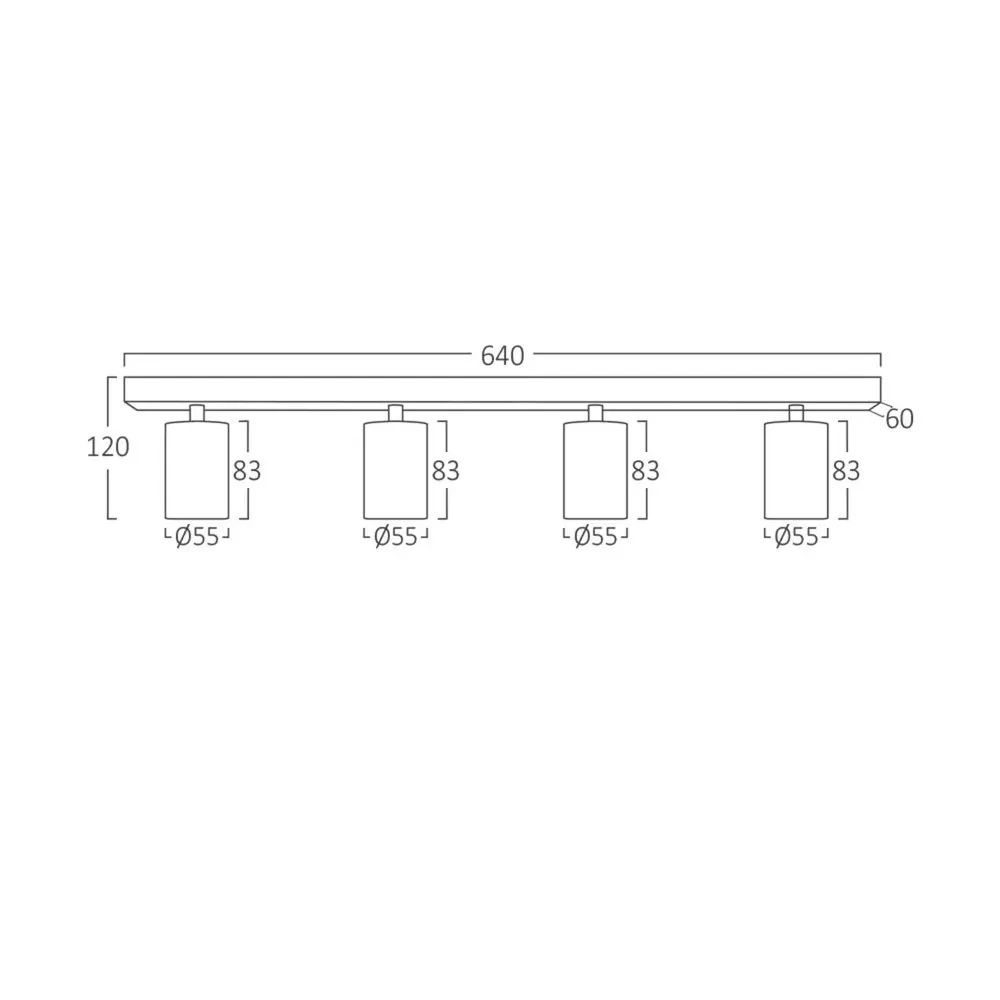 Brayton LED-Deckenstrahler Beta – 4x GU10-Fassung – 640x120mm – Mattschwarz Brayton LED-Deckenstrahler Beta – 4x GU10-Fassung – 640x120mm – Mattschwarz