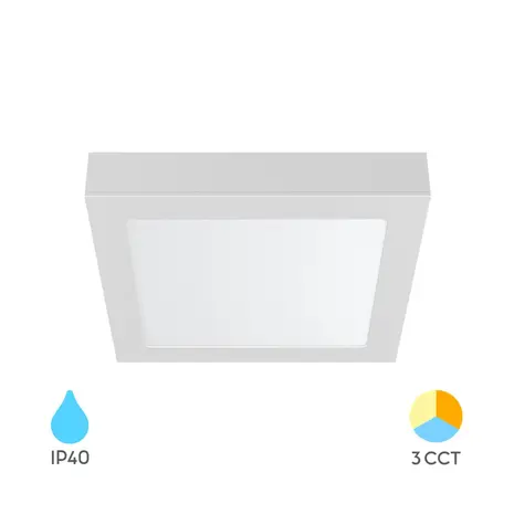 Brayton Quadratisches LED-Lampe – 24 W 2400 lm – 3 CCT – 27,2 x 27,2 cm – Schutzart IP40 – Weiß Brayton Quadratisches LED-Lampe – 24 W 2400 lm – 3 CCT – 27,2 x 27,2 cm – Schutzart IP40 – Weiß