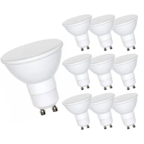 Modee Lighting Vorteilspackung mit 10 Stück – LED-Spot GU10 – 6 W (ersetzt 45 W) – 2700 K warmweißes Licht Modee Lighting Vorteilspackung mit 10 Stück – LED-Spot GU10 – 6 W (ersetzt 45 W) – 2700 K warmweißes Licht