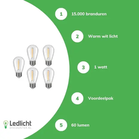 LCB LED-Beleuchtung Innovatives Design, hochwertige Technik & schnelle Lieferung! Vorteilspackung mit 5 LED-Fadenlampen – E27-Fassung – 1 W – 2700 K warmweißes Licht LCB LED-Beleuchtung Innovatives Design, hochwertige Technik & schnelle Lieferung! Vorteilspackung mit 5 LED-Fadenlampen – E27-Fassung – 1 W – 2700 K warmweißes Licht