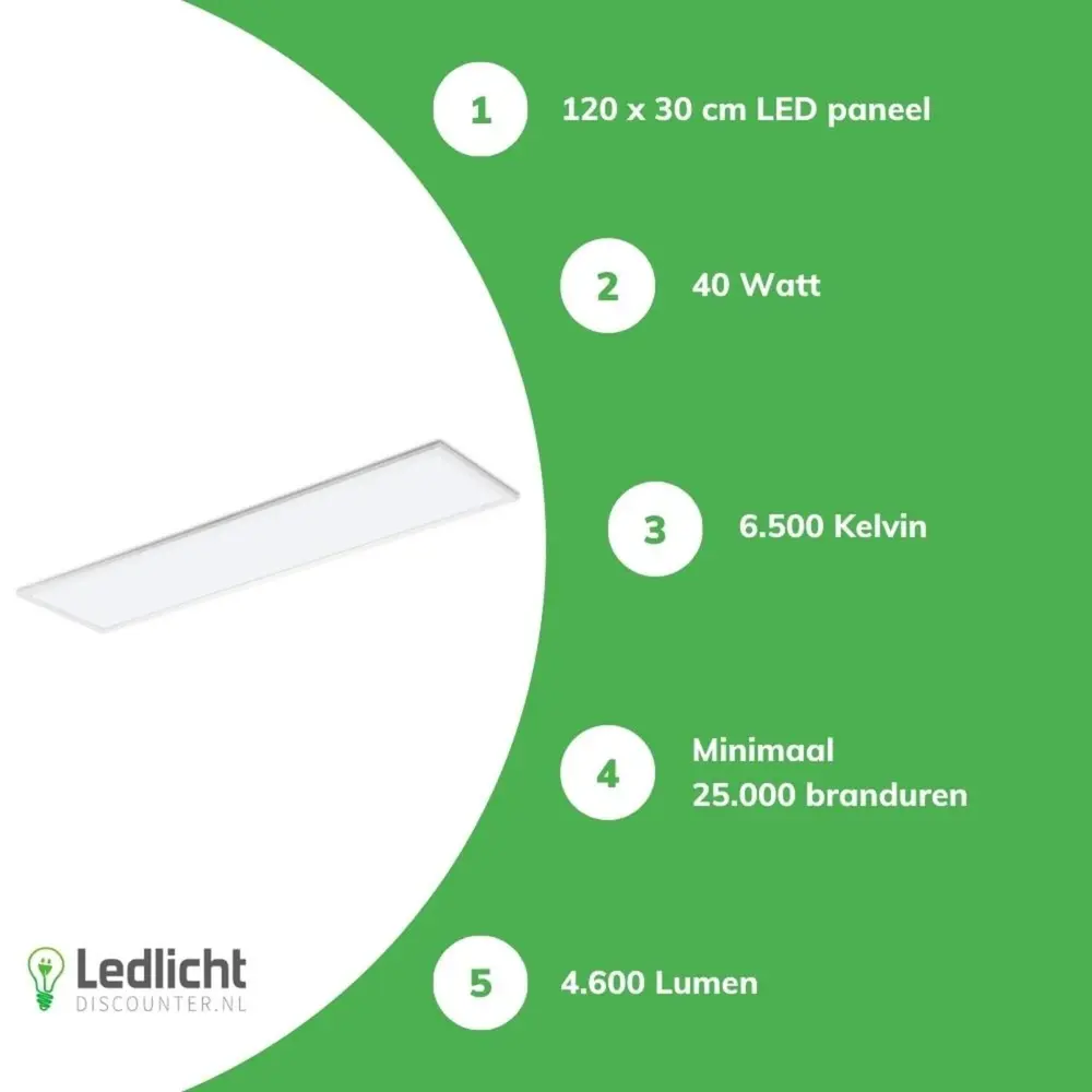 Aigostar LED Panel 120x30cm - 40W - 4600lm 6500K Tageslichtweiß - UGR<22 - Weiß Aigostar LED Panel 120x30cm - 40W - 4600lm 6500K Tageslichtweiß - UGR<22 - Weiß