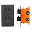 Best-design Best-Design "Lacora" inbouwthermostaat & inb.box 2-weg 1/2" "Nero" ronde knoppen