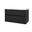Best-design Best-Design "Quick-Black-Greeploos" meubel onderkast + wastafel 100 cm mat-zwart