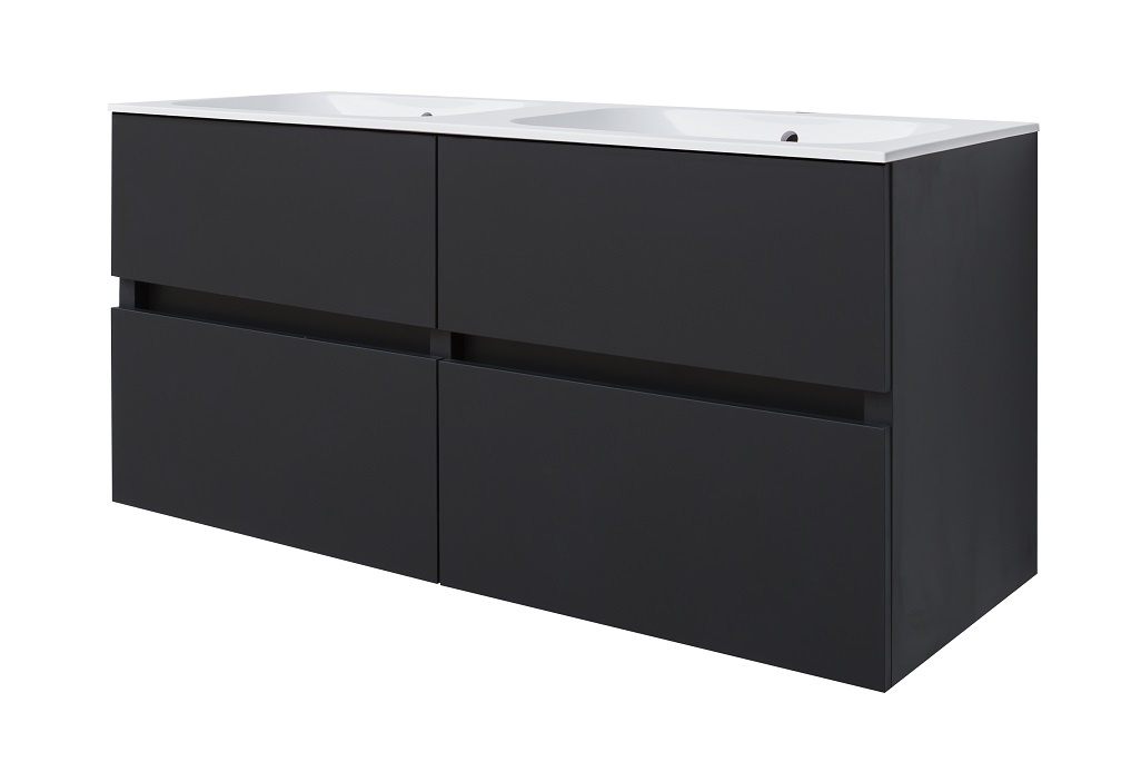 Best-Design meubel onderkast laden wastafel 120 cm mat-zwart |