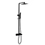 Best-design Best-Design "Black-York" vierkante thermostatische regendouche-opbouwset "Nero" mat-zwart