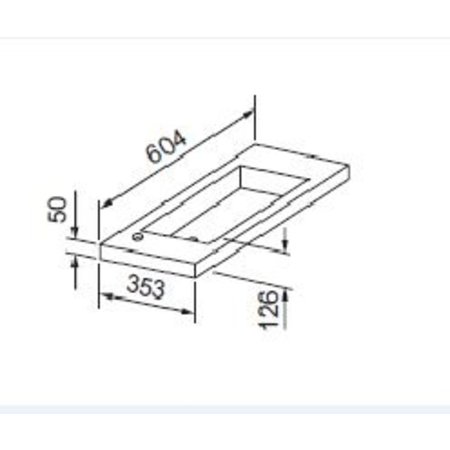 Best-design Best-Design "Slim" wastafel voor meubel 60 cm (Ondiep) 35 cm met kraan gat