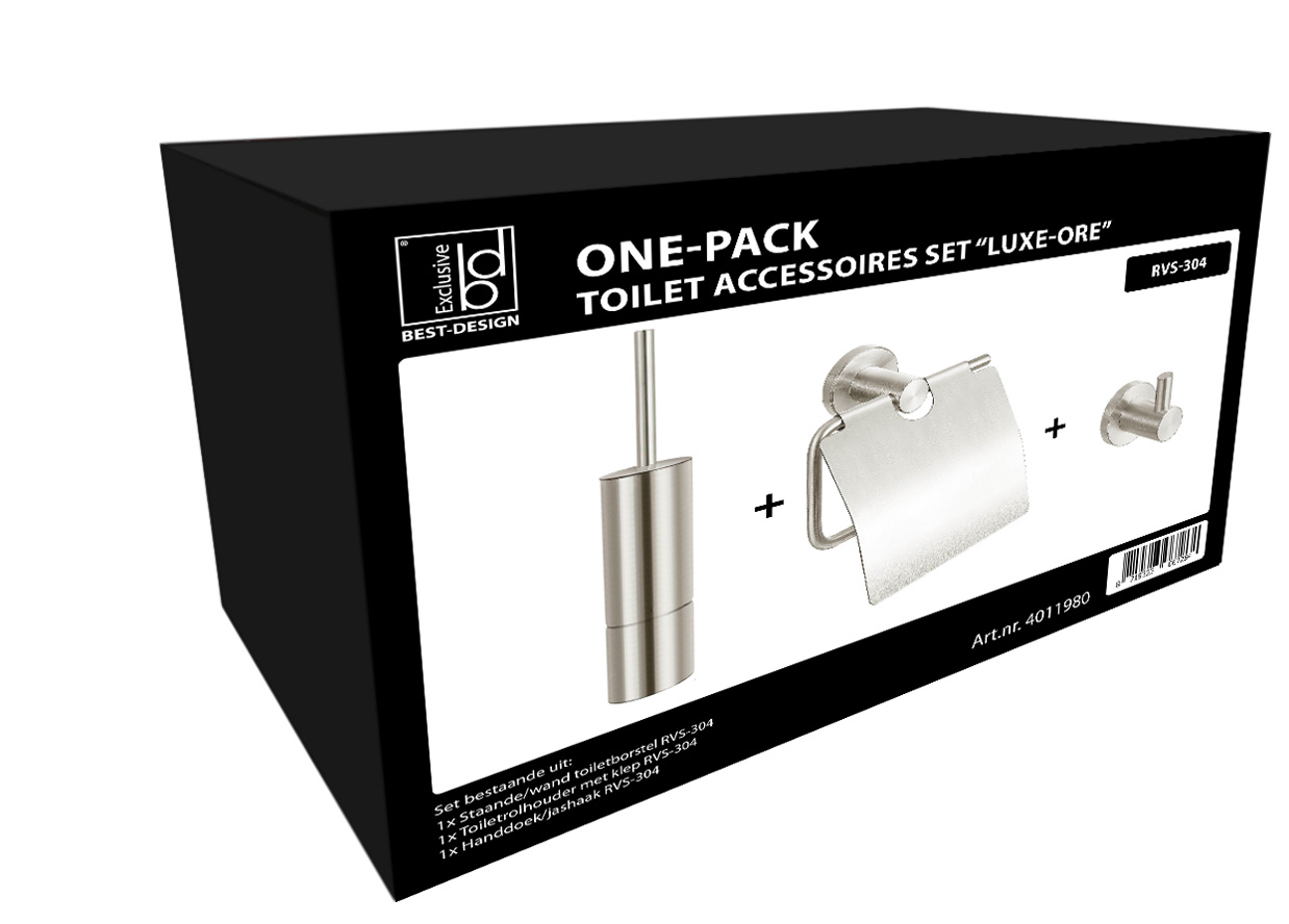 handleiding dorp Salie Best-Design One-Pack toilet accessoires set "Luxe-Ore" | sani.nl