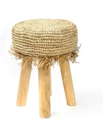 STOOL RAFIA FRINGED