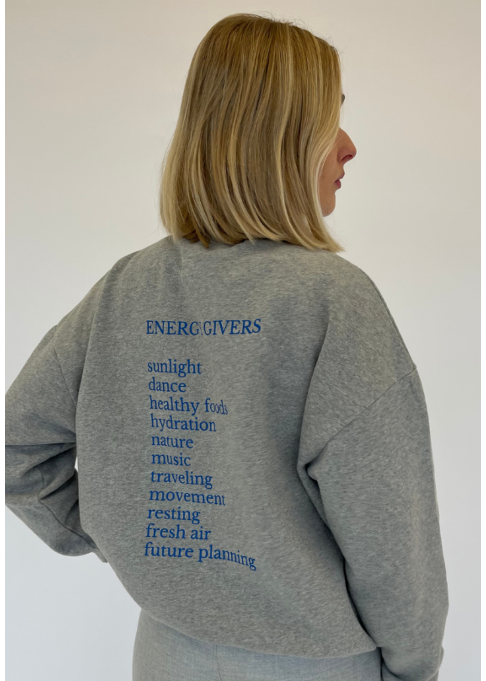 LIV THE LABEL SWEATER COOPER GREY ENERGY GIVERS