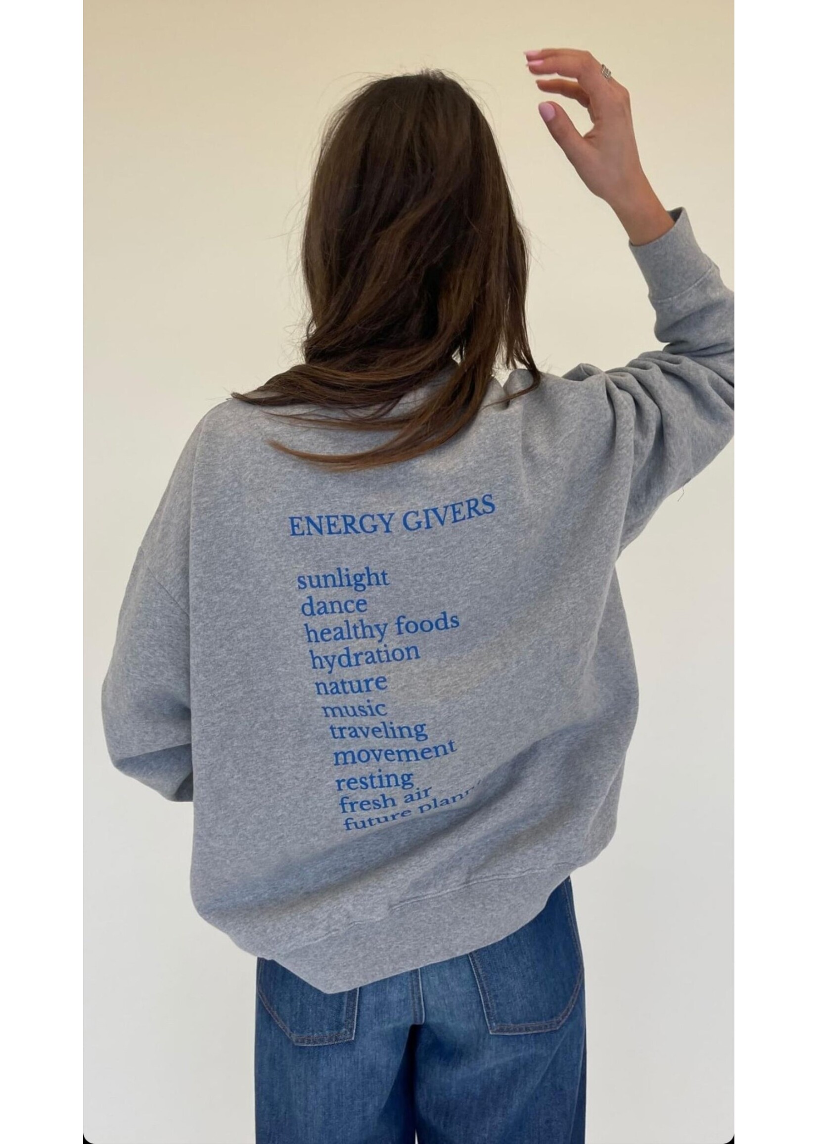 LIV THE LABEL SWEATER COOPER GREY ENERGY GIVERS