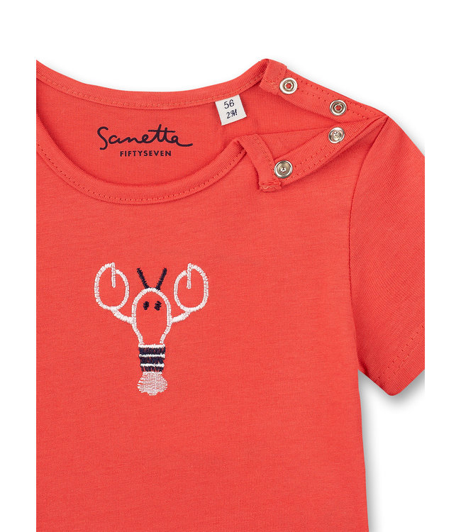 Sanetta Fiftyseven Baby Jungen T-Shirt Rot Little Lobster