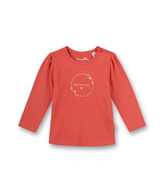 Sanetta Fiftyseven Baby Mädchen-Shirt langarm Family Stork Rot