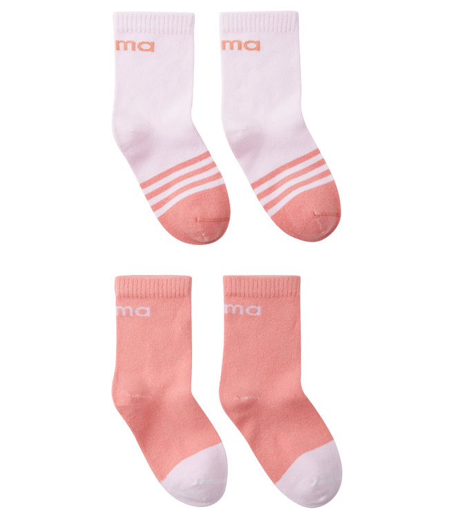 Reima 2er-Pack Kindersocken Jalkaan Coral pink