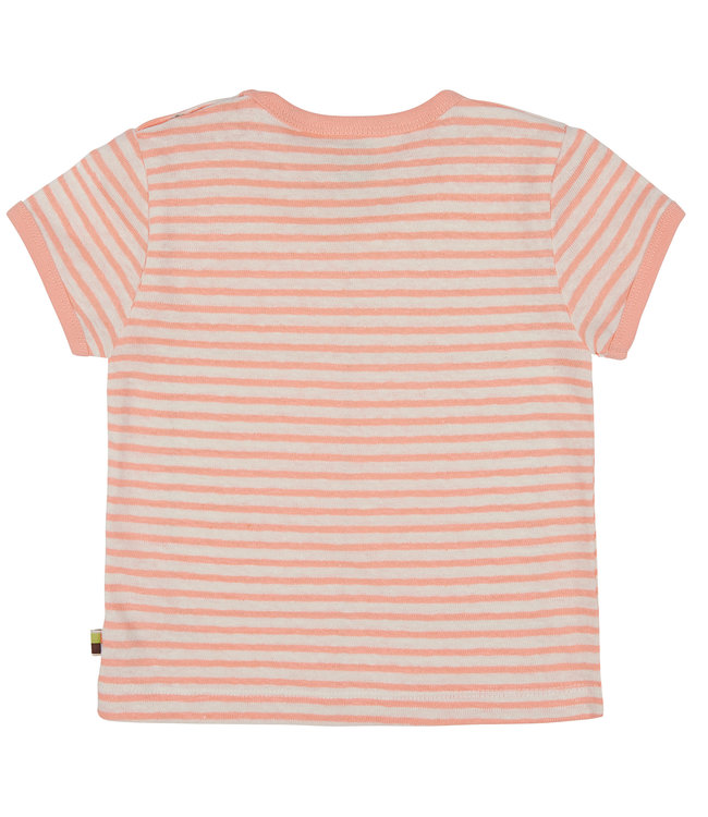 Loud and Proud T-Shirt Streifen mit Leinen Peach