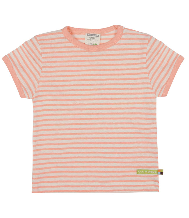 Loud and Proud T-Shirt Streifen mit Leinen Peach