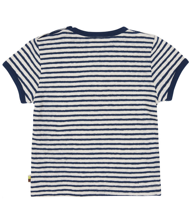 Loud and Proud T-Shirt Streifen mit Leinen Ultramarin